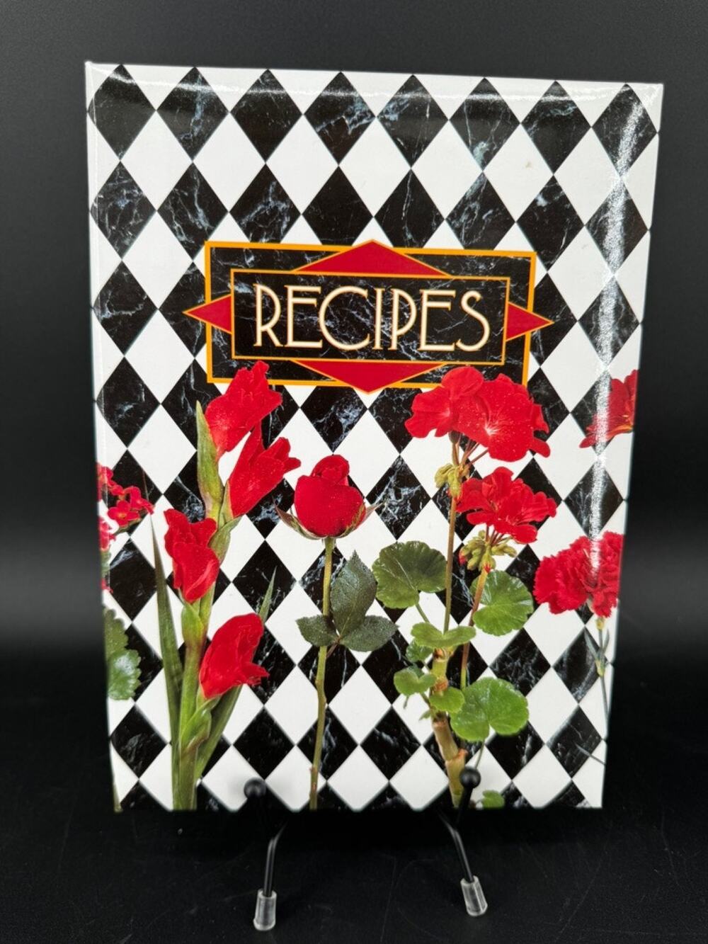 Vintage 1992 Cafe Expresso Recipe Book Binder Harlequin Floral w Box UNUSED